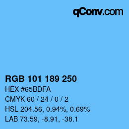 Color code: RGB 101 189 250 | qconv.com