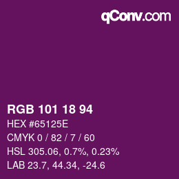 Código de color: RGB 101 18 94 | qconv.com