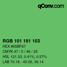 Color code: RGB 101 191 103 | qconv.com