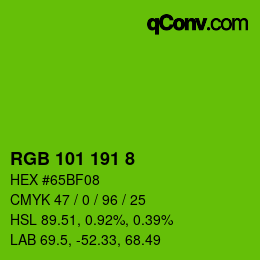 颜色代码: RGB 101 191 8 | qconv.com