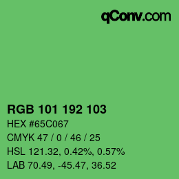 Color code: RGB 101 192 103 | qconv.com