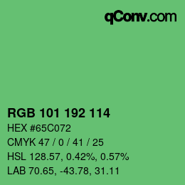Color code: RGB 101 192 114 | qconv.com