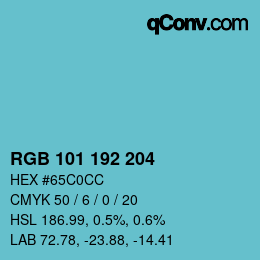 カラーコード: RGB 101 192 204 | qconv.com