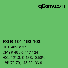 Color code: RGB 101 193 103 | qconv.com