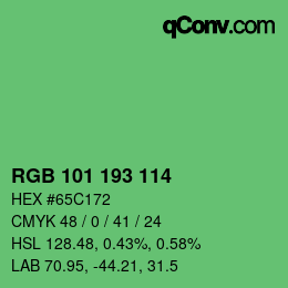Color code: RGB 101 193 114 | qconv.com