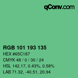 Color code: RGB 101 193 135 | qconv.com
