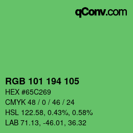 Color code: RGB 101 194 105 | qconv.com