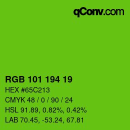 Color code: RGB 101 194 19 | qconv.com
