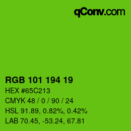 Color code: RGB 101 194 19 | qconv.com