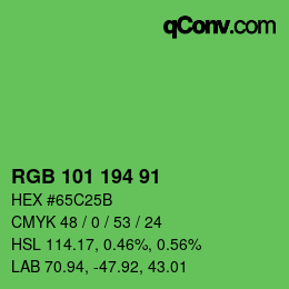 Color code: RGB 101 194 91 | qconv.com