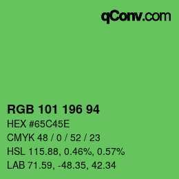 Color code: RGB 101 196 94 | qconv.com