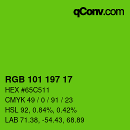 Color code: RGB 101 197 17 | qconv.com