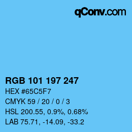 Color code: RGB 101 197 247 | qconv.com