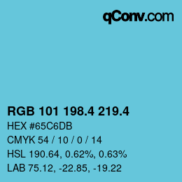 カラーコード: RGB 101 198.4 219.4 | qconv.com