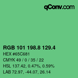 カラーコード: RGB 101 198.8 129.4 | qconv.com