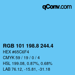 カラーコード: RGB 101 198.8 244.4 | qconv.com