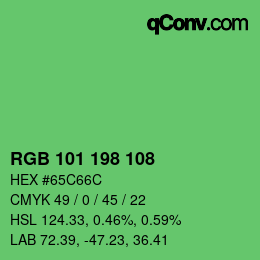 Color code: RGB 101 198 108 | qconv.com