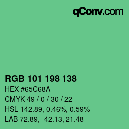 Color code: RGB 101 198 138 | qconv.com