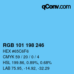 Color code: RGB 101 198 246 | qconv.com