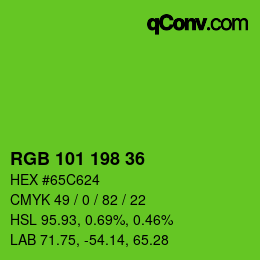 Color code: RGB 101 198 36 | qconv.com