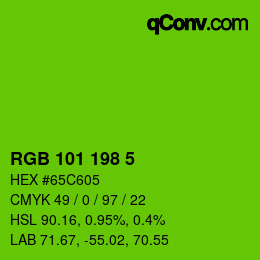 Color code: RGB 101 198 5 | qconv.com