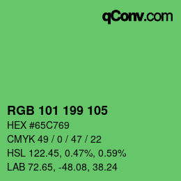 Color code: RGB 101 199 105 | qconv.com