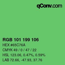 Color code: RGB 101 199 106 | qconv.com