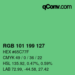 Color code: RGB 101 199 127 | qconv.com