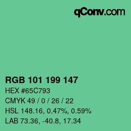 Color code: RGB 101 199 147 | qconv.com