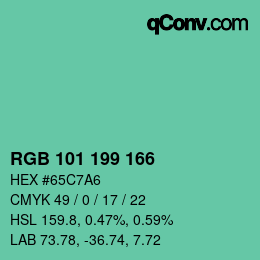 Color code: RGB 101 199 166 | qconv.com