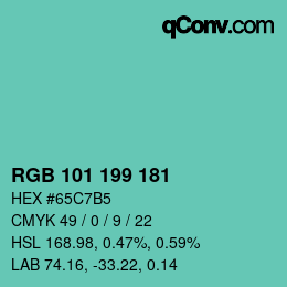 Color code: RGB 101 199 181 | qconv.com