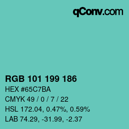 Color code: RGB 101 199 186 | qconv.com