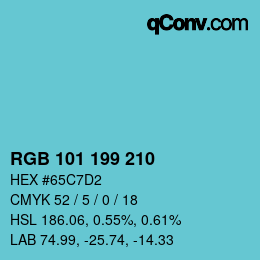 Color code: RGB 101 199 210 | qconv.com