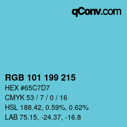 Color code: RGB 101 199 215 | qconv.com