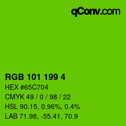Color code: RGB 101 199 4 | qconv.com