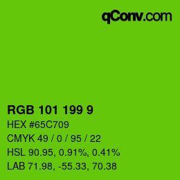 カラーコード: RGB 101 199 9 | qconv.com