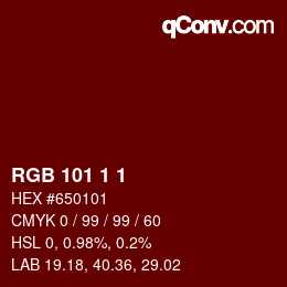 颜色代码: RGB 101 1 1 | qconv.com
