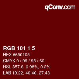 颜色代码: RGB 101 1 5 | qconv.com