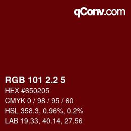 カラーコード: RGB 101 2.2 5 | qconv.com