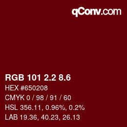 カラーコード: RGB 101 2.2 8.6 | qconv.com