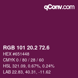 カラーコード: RGB 101 20.2 72.6 | qconv.com