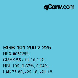 カラーコード: RGB 101 200.2 225 | qconv.com