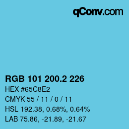 カラーコード: RGB 101 200.2 226 | qconv.com
