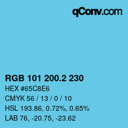 カラーコード: RGB 101 200.2 230 | qconv.com