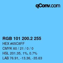 カラーコード: RGB 101 200.2 255 | qconv.com