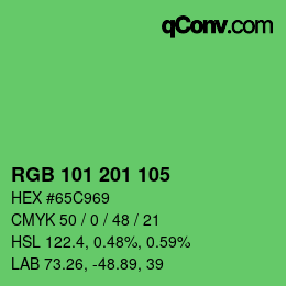 Color code: RGB 101 201 105 | qconv.com