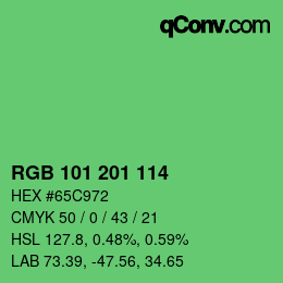 Color code: RGB 101 201 114 | qconv.com