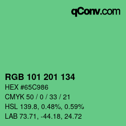 Color code: RGB 101 201 134 | qconv.com