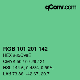 Color code: RGB 101 201 142 | qconv.com