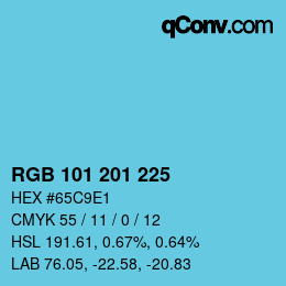 Color code: RGB 101 201 225 | qconv.com